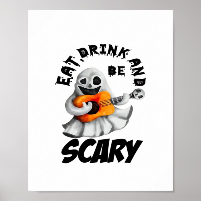 Eat Drink And Be Scared Minimal Clean Poster (Vorne)