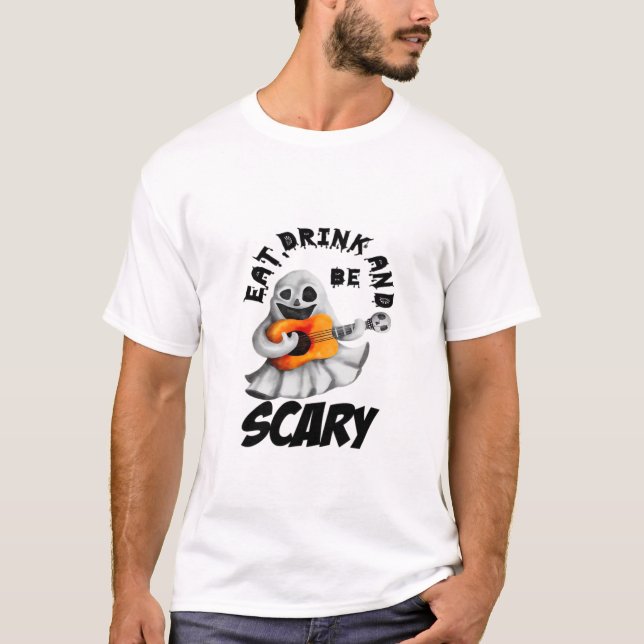 Eat Drink And Be Scared Minimal Clean T-Shirt (Vorderseite)