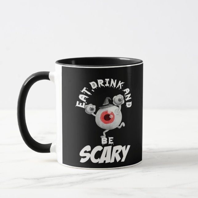 Eat Drink And Be Scared Retro Classic Tasse (Links)