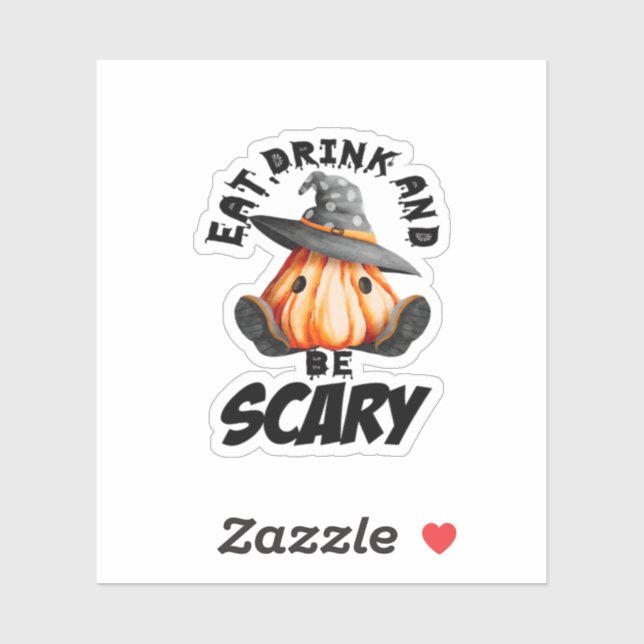 Eat Drink And Be Scared Retro Cool Aufkleber (Blatt)