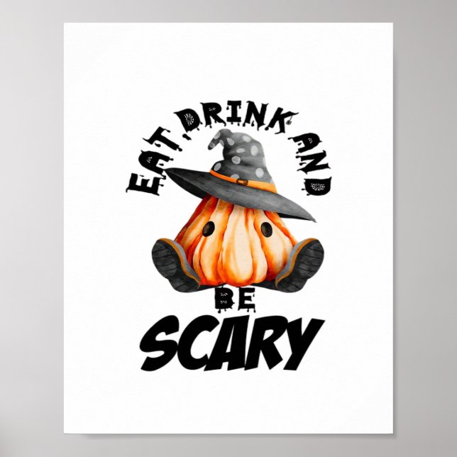 Eat Drink And Be Scared Retro Cool Poster (Vorne)