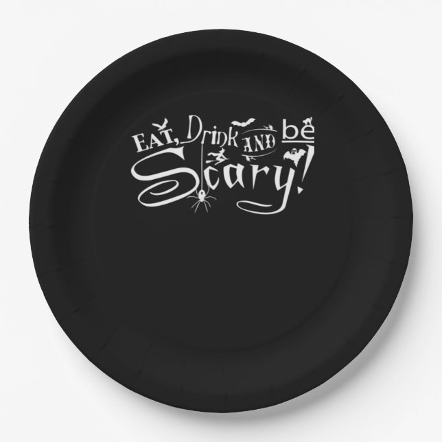 Eat Drink And Be Scary Aesthetic Graphic Trendy Pappteller (Vorderseite)