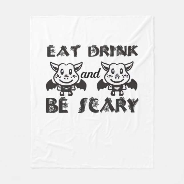 Eat Drink And Be Scary Aesthetic Unique Fleecedecke (Vorderseite)