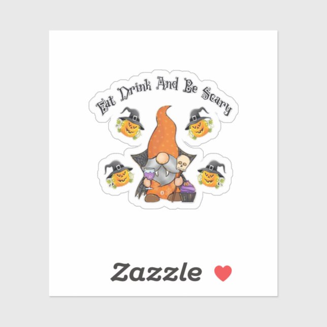 Eat Drink And Be Scary Basic Casual Aufkleber (Blatt)