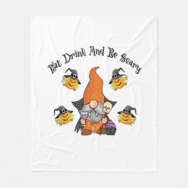 Eat Drink And Be Scary Basic Casual Fleecedecke (Vorderseite)