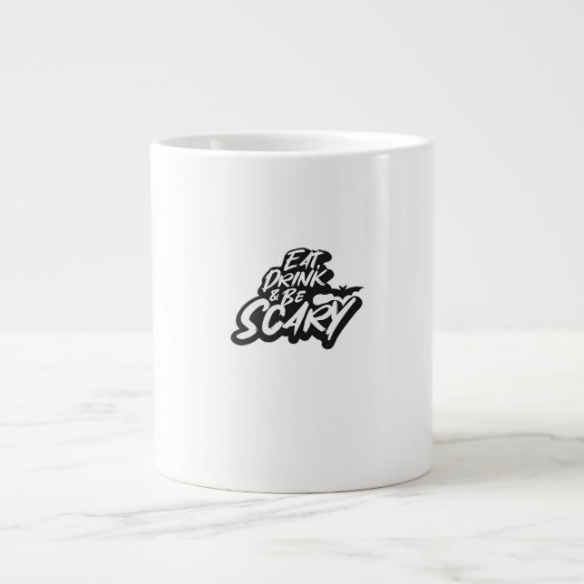 Eat Drink And Be Scary Basic Clean Jumbo-Tasse (Vorderseite)