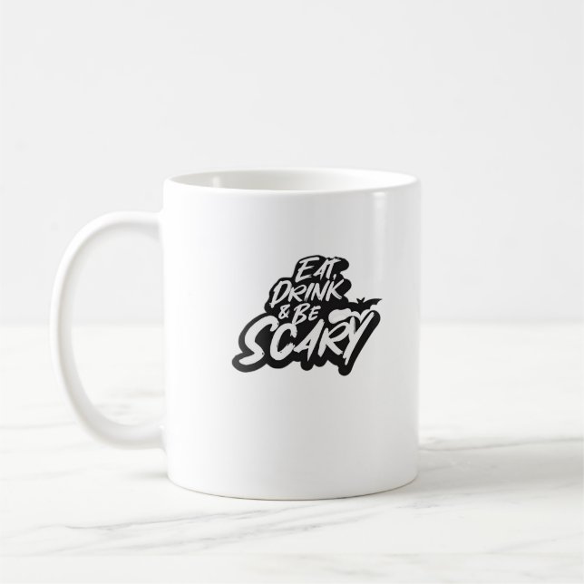 Eat Drink And Be Scary Basic Clean Kaffeetasse (Links)