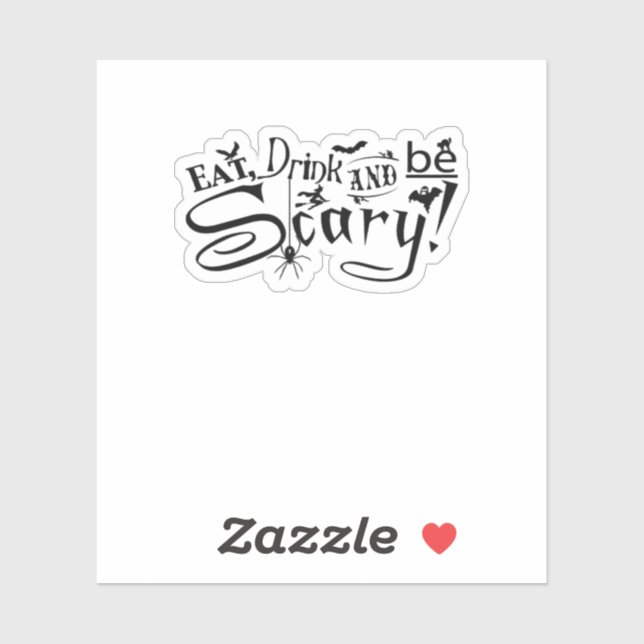 Eat Drink And Be Scary Casual Simple Aufkleber (Blatt)