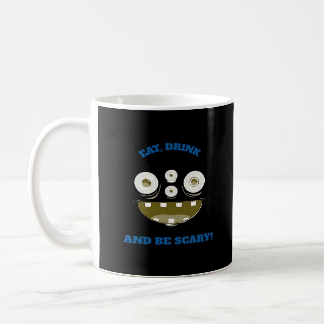 Eat Drink And Be Scary Classic Minimal Clean Kaffeetasse (Links)