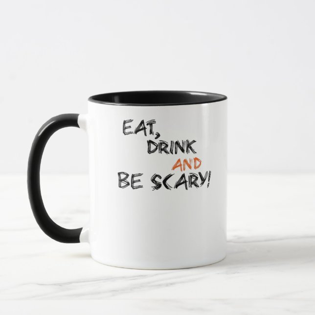 Eat Drink And Be Scary Classic Retro Tasse (Links)