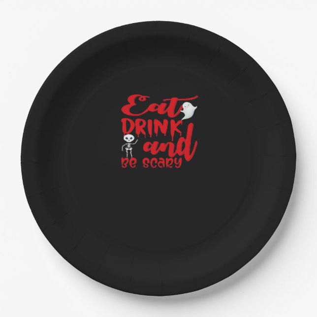 Eat Drink And Be Scary Cool Casual Pappteller (Vorderseite)