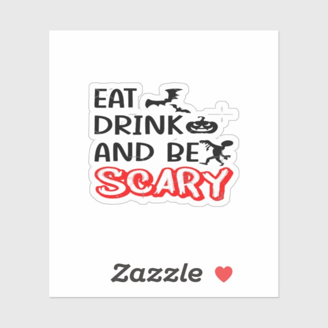 Eat Drink And Be Scary Design Retro Classic Aufkleber (Blatt)