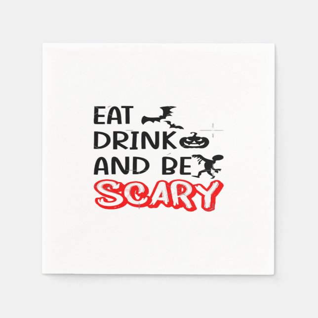 Eat Drink And Be Scary Design Retro Classic Serviette (Vorderseite)