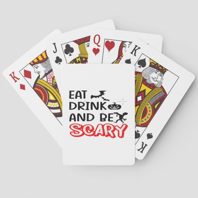 Eat Drink And Be Scary Design Retro Classic Spielkarten (Rückseite)