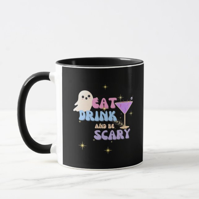 Eat Drink And Be Scary Funny Halloween Casual Uniq Tasse (Links)