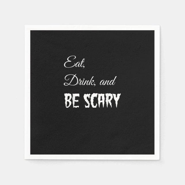 Eat Drink And Be Scary Funny Halloween Retro Style Serviette (Vorderseite)