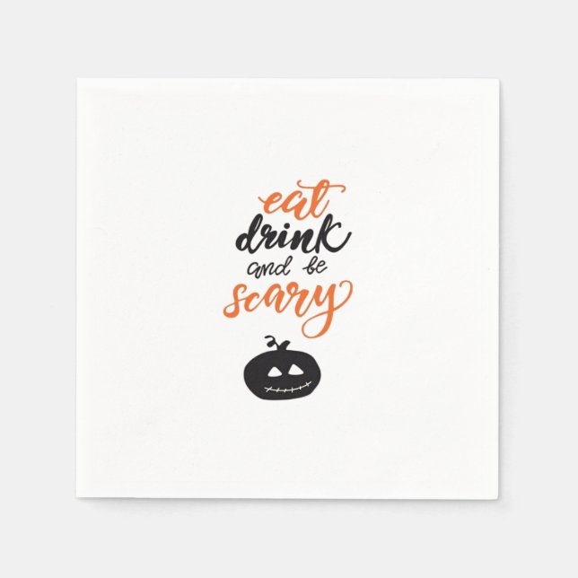 Eat Drink And Be Scary Funny Halloween Serviette (Vorderseite)