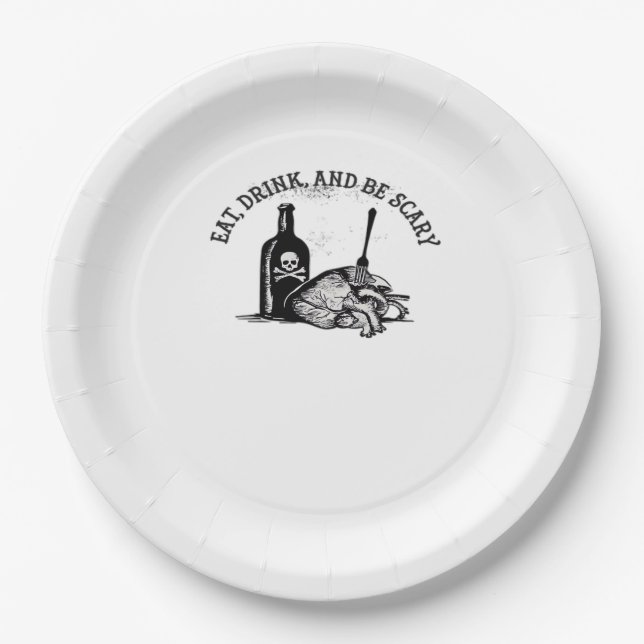 Eat Drink And Be Scary Funny Quote Pappteller (Vorderseite)