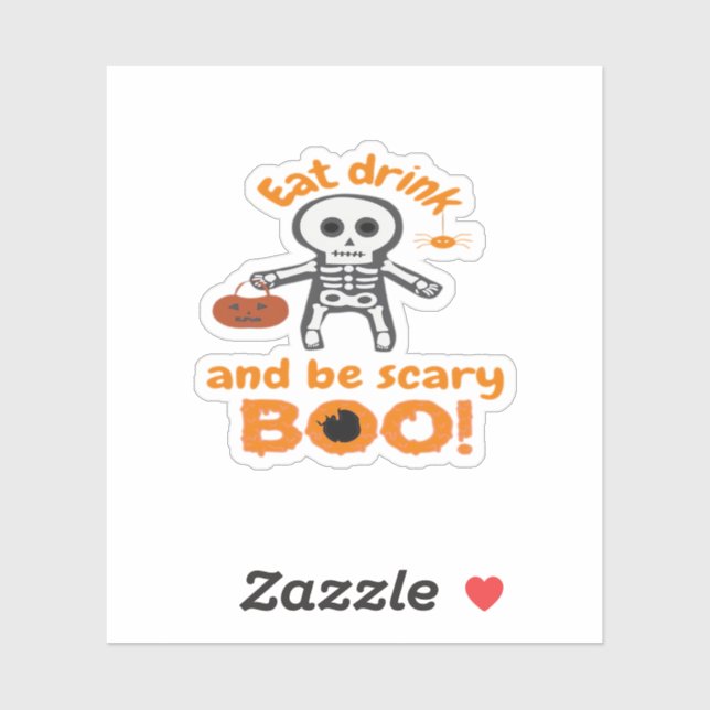 Eat Drink And Be Scary Funny Spooky  Aufkleber (Blatt)