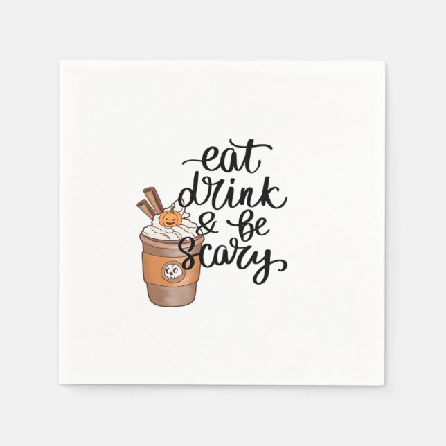 Eat Drink And Be Scary Funny Trendy Serviette (Vorderseite)