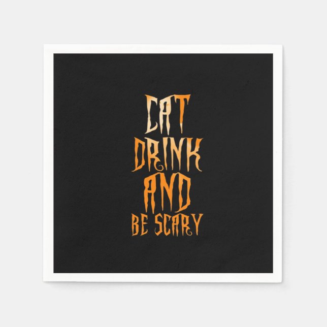 Eat Drink And Be Scary Funny Trendy Serviette (Vorderseite)