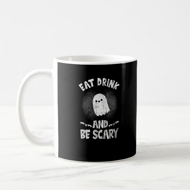 Eat Drink And Be Scary Ghost For A Boo Fan Kaffeetasse (Links)