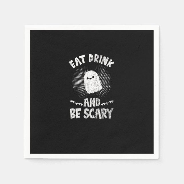Eat Drink And Be Scary Ghost For A Boo Fan Serviette (Vorderseite)