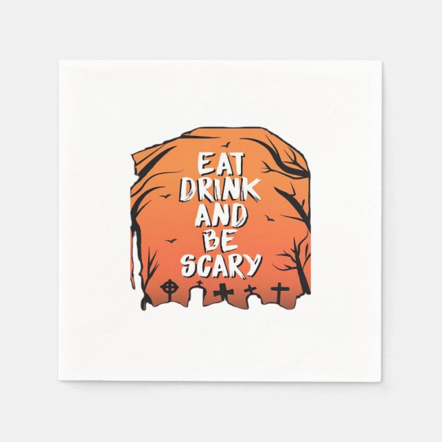 Eat Drink And Be Scary Halloween Design Creative S Serviette (Vorderseite)