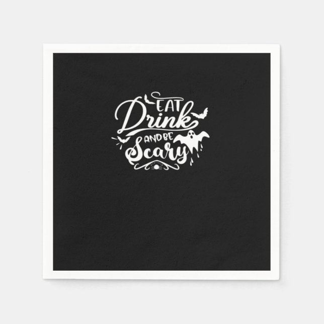Eat Drink And Be Scary Halloween Design Serviette (Vorderseite)