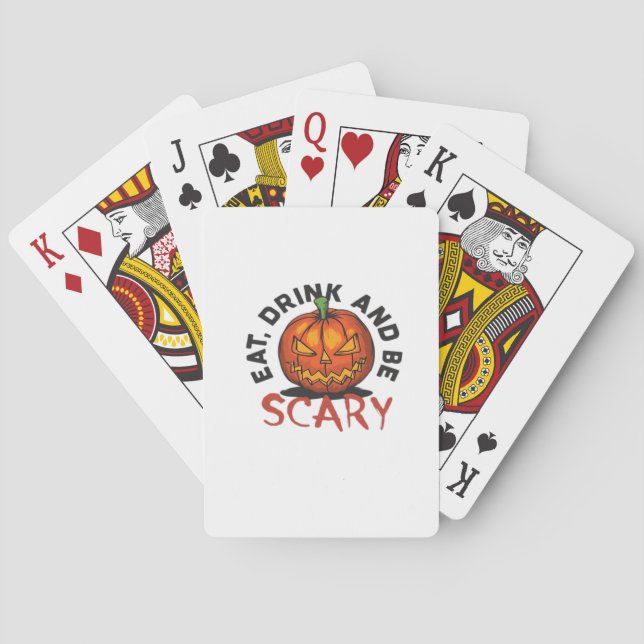 Eat Drink And Be Scary Halloween Design Spielkarten (Rückseite)