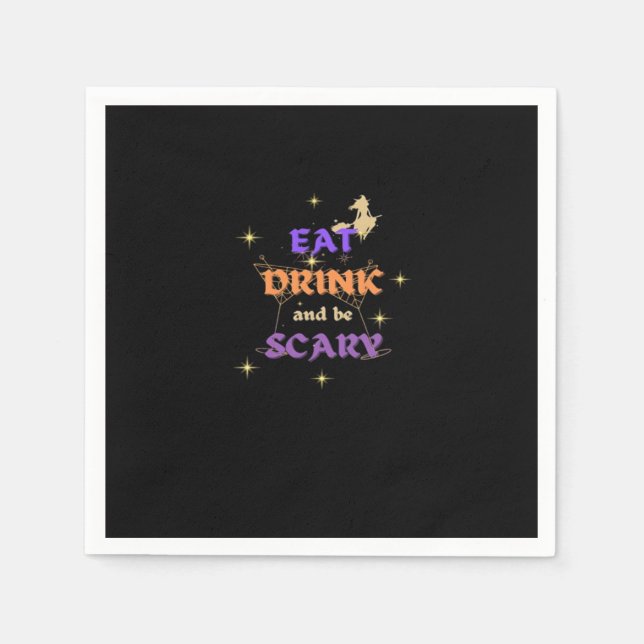 Eat Drink And Be Scary Halloween Funny Design Serviette (Vorderseite)