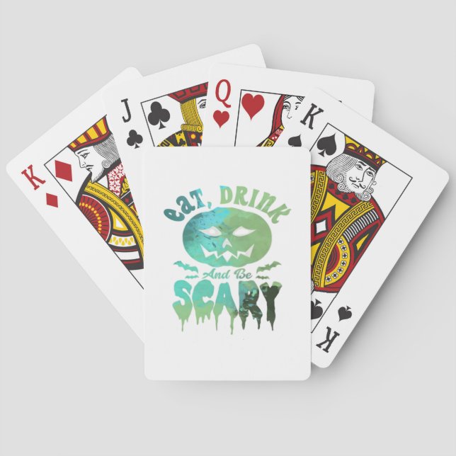 Eat Drink And Be Scary Halloween Light Spielkarten (Rückseite)