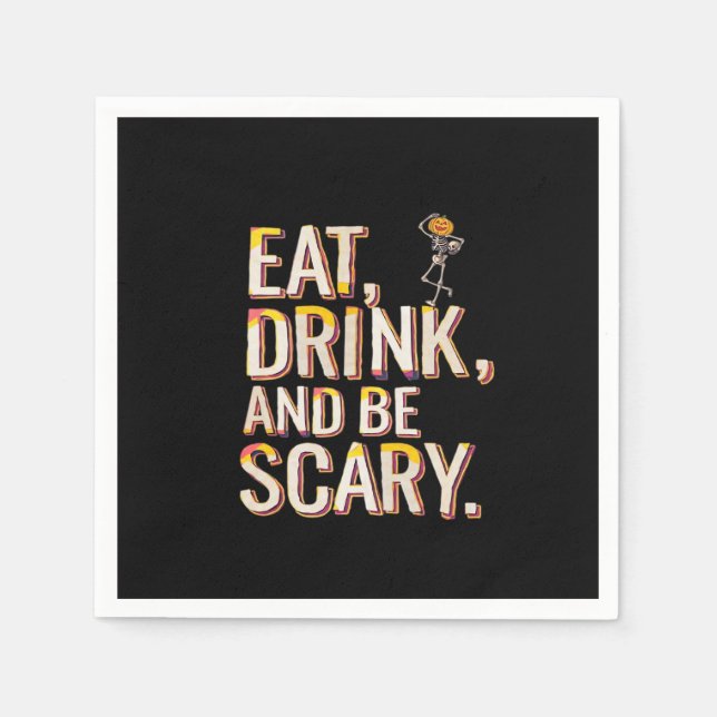 Eat Drink And Be Scary Minimal Clean Serviette (Vorderseite)