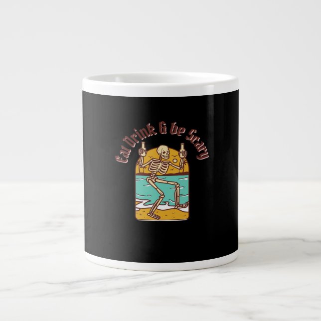 Eat Drink And Be Scary Simple Clean Jumbo-Tasse (Vorderseite)