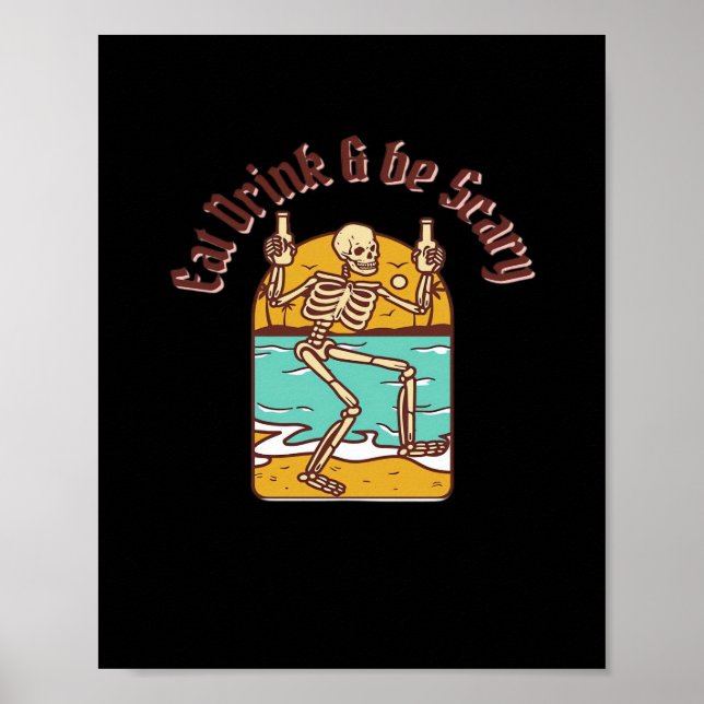 Eat Drink And Be Scary Simple Clean Poster (Vorne)