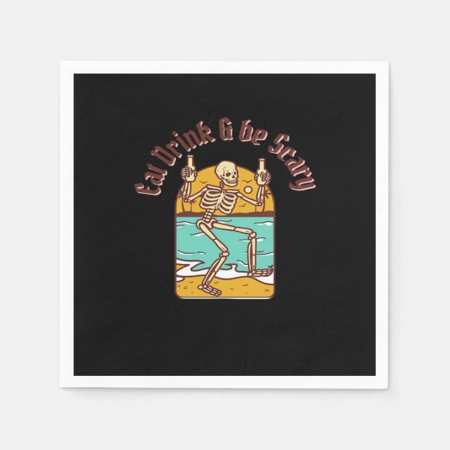 Eat Drink And Be Scary Simple Clean Serviette (Vorderseite)
