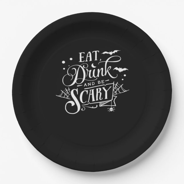 Eat Drink And Be Scary Unique Cool Pappteller (Vorderseite)