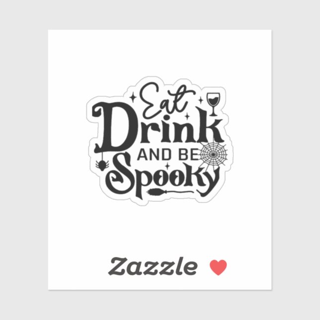 Eat Drink And Be Spooky Retro Classic Aufkleber (Blatt)