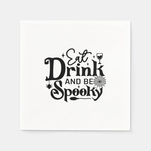 Eat Drink And Be Spooky Retro Classic Serviette (Vorderseite)