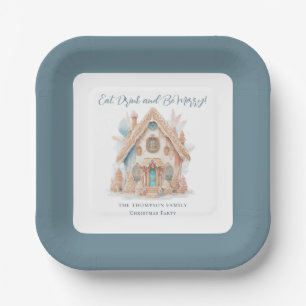 Eat Drink Be Merry Gingerbread Haus Weihnachten Pappteller
