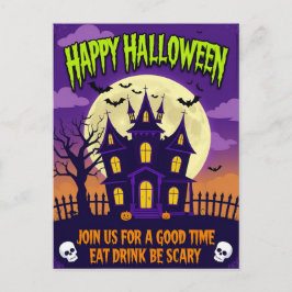 Eat Drink Be Scary Halloween Party Feiertagspostkarte
