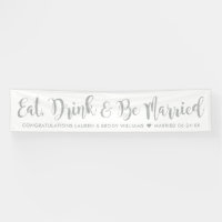 Eat Drink Be Verheiratet moderne Silver Script Hoc