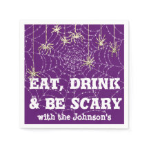 Eat Drink Beängstigend Spider Halloween Lila Web G