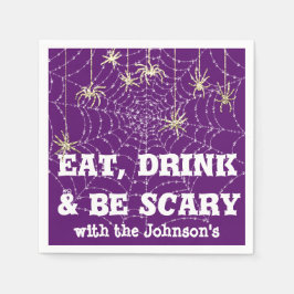 Eat Drink Beängstigend Spider Halloween Lila Web G Serviette
