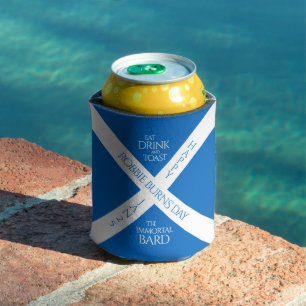 Eat Drink und Toast Robbie Burns Schottische Flagg Dosenkühler