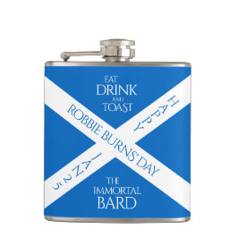 Eat Drink und Toast Robbie Burns Schottische Flagg Flachmann