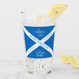 Eat Drink und Toast Robbie Burns Schottische Flagg Glas