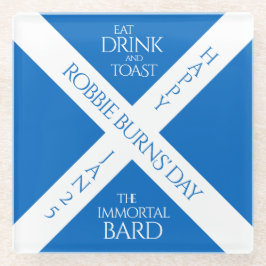 Eat Drink und Toast Robbie Burns Schottische Flagg Glasuntersetzer