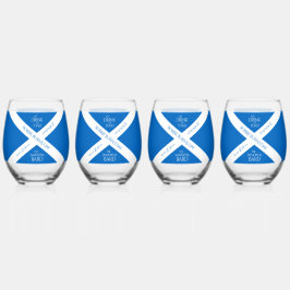 Eat Drink und Toast Robbie Burns Schottische Flagg Whiskyglas