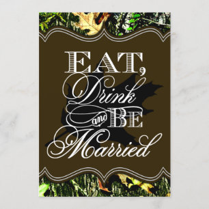 Eat Drink Verheiratete Jagd Camouflage Hochzeit Ei Einladung